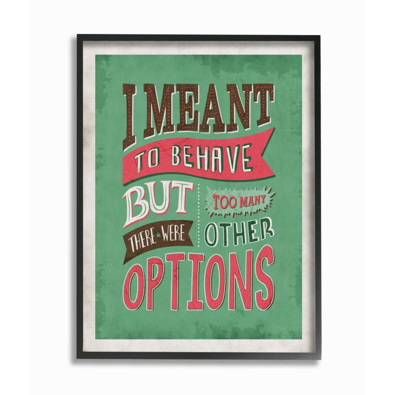 Stupell Industries Too Many Options Black Framed Wall Art